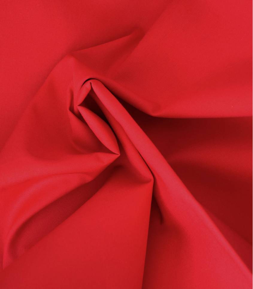 Tissu popeline de coton rouge