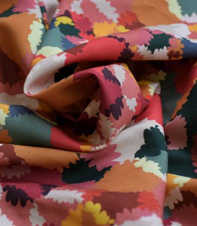 Tissu viscose Bouquet d'été Tissu viscose Bouquet d'été