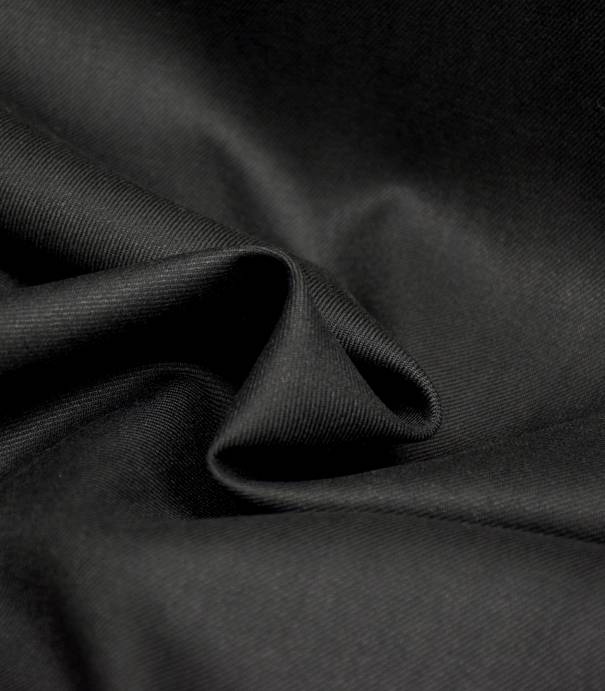 Tissu twill Bamboo et polyester recyclé - Noir Tissu twill Bamboo et polyester recyclé - Noir