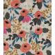 Tissu Canvas Rosa floral - natural