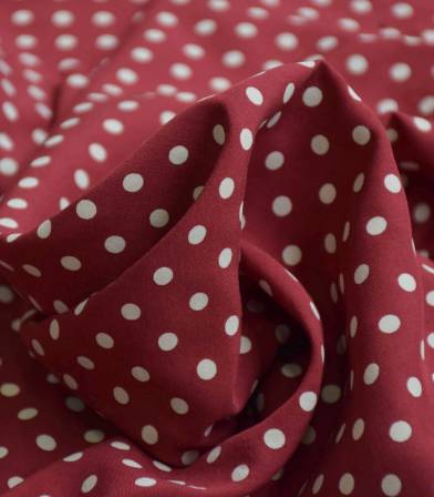 Tissu viscose Pois Pourpré Tissu viscose Pois Pourpré