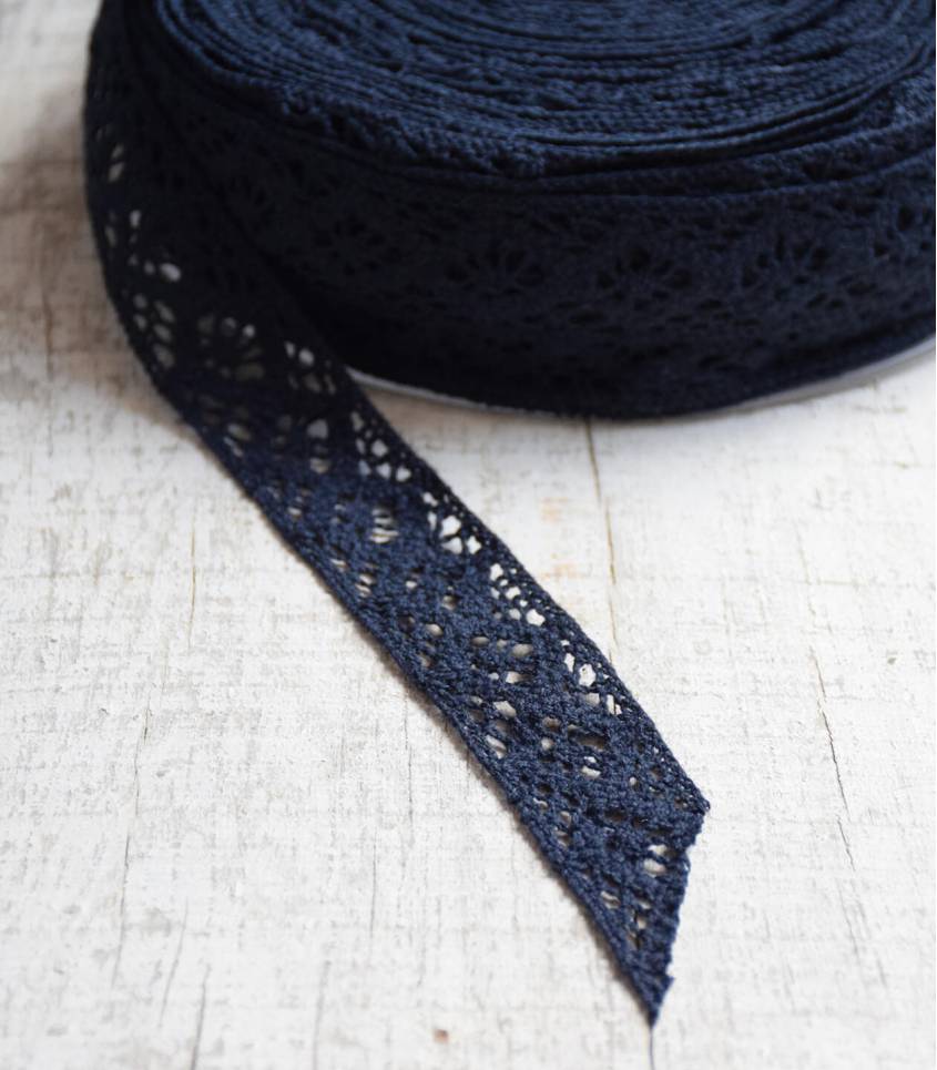 Galon Laineux 20 Mm Bleu Marine Au Mètre - Marque MYMERCERIE, Pour Couture, Décoration, Loisirs Créatifs