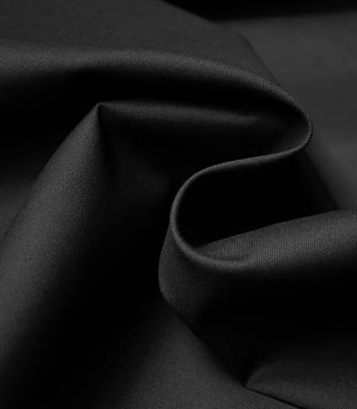 Tissu gabardine fine stretch - Noir