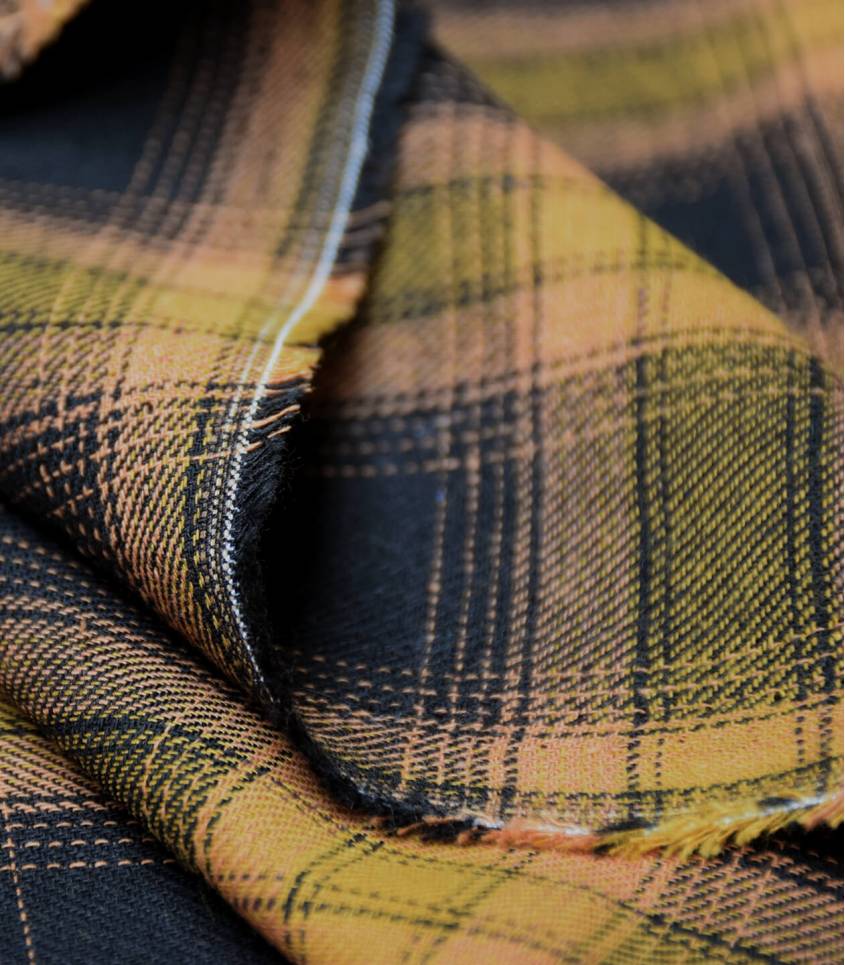 Tissu coton écossais Jack - Yellow black