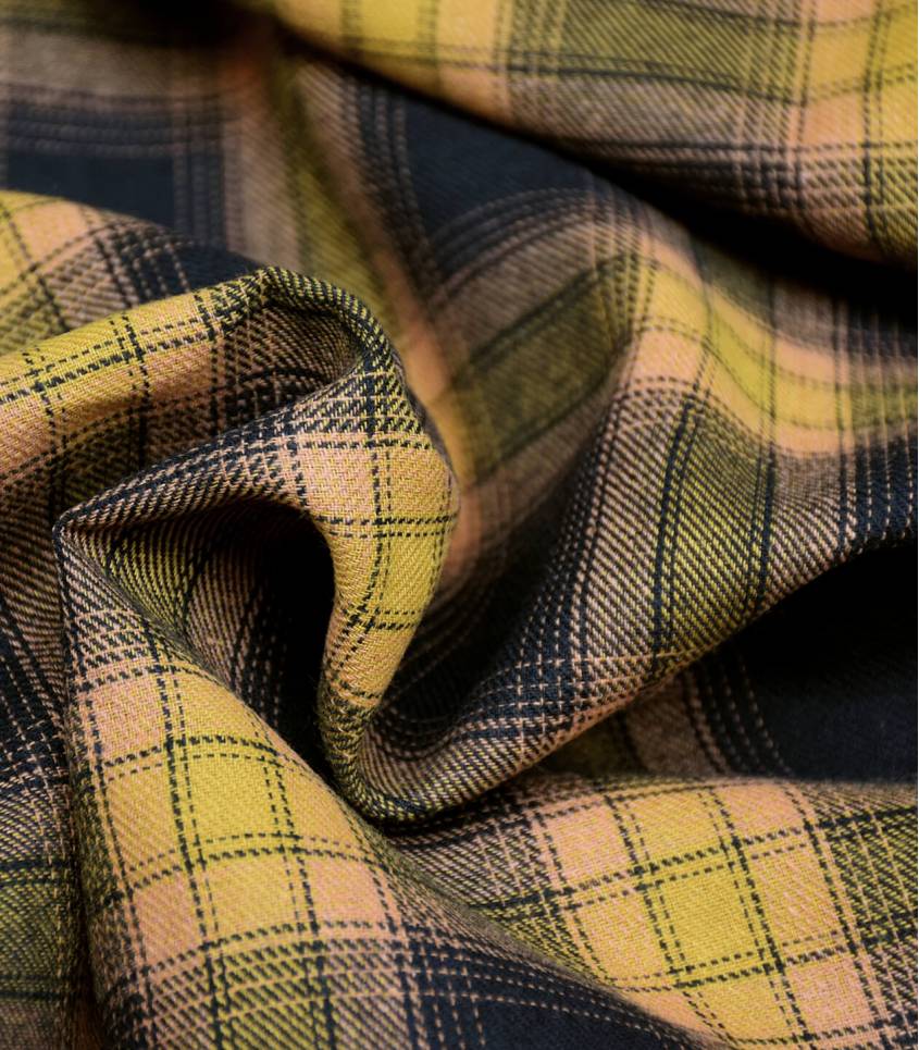 Tissu coton écossais Jack - Yellow black