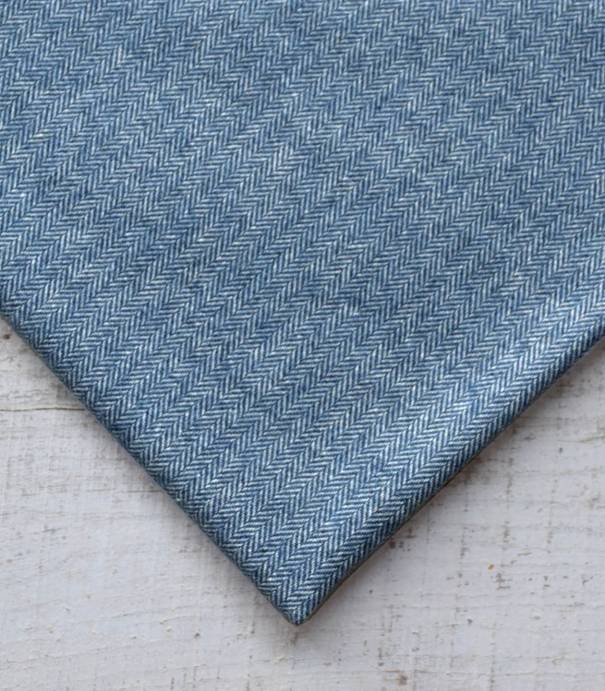 Tissu lainage Petits chevrons Blue Tissu lainage Petits chevrons Blue