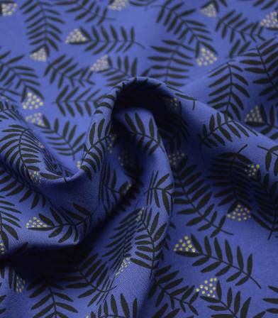 Tissu viscose Rameaux - blue