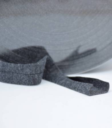 Biais jersey viscose - Gris chiné foncé