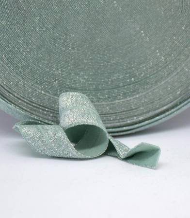 Biais élastique lurex argent - mint Biais élastique lurex argent - mint