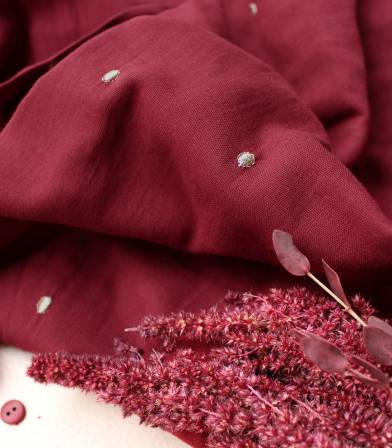 Tissu Stardust amarante Tissu Stardust amarante