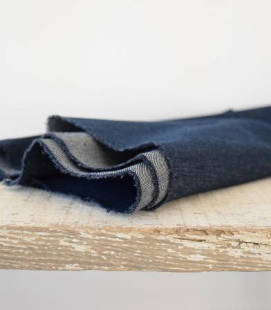 Tissu Heavy Washed Denim - Dark Indigo Tissu Heavy Washed Denim - Dark Indigo