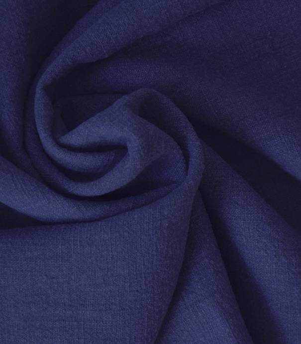 Tissu Lin lavé bleu outremer Tissu Lin lavé bleu outremer