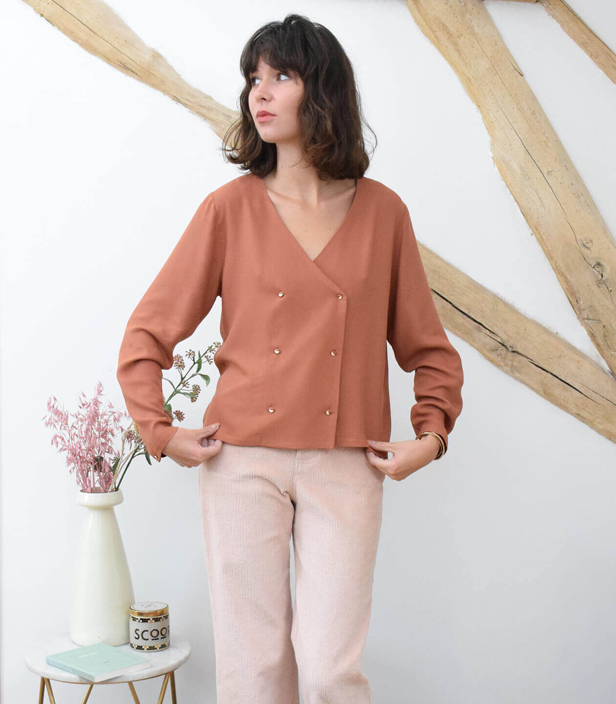 Box Ma blouse Croisette - Noisette Box Ma blouse Croisette - Noisette