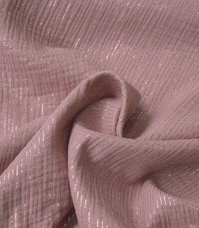 Double gaze rayure lurex - Old Pink Double gaze rayure lurex - Old Pink