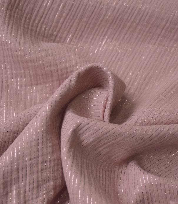 Double gaze rayure lurex - Old Pink Double gaze rayure lurex - Old Pink