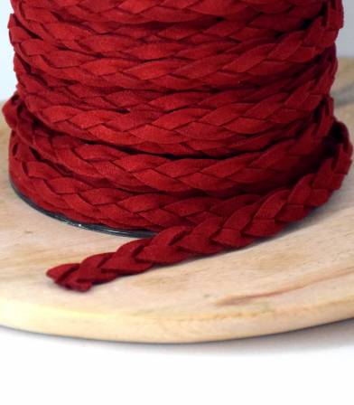 Cordelière Tresse suedine - Rouge Cordelière Tresse suedine - Rouge