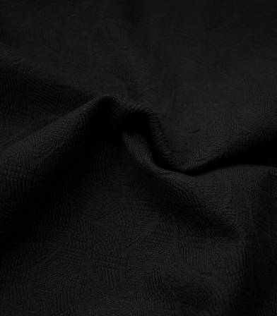 Tissu Jersey Bio - Jacquard Leaf - Black Tissu Jersey Bio - Jacquard Leaf - Black