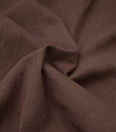 Tissu Jersey Bio - Jacquard Leaf - Dust Brown